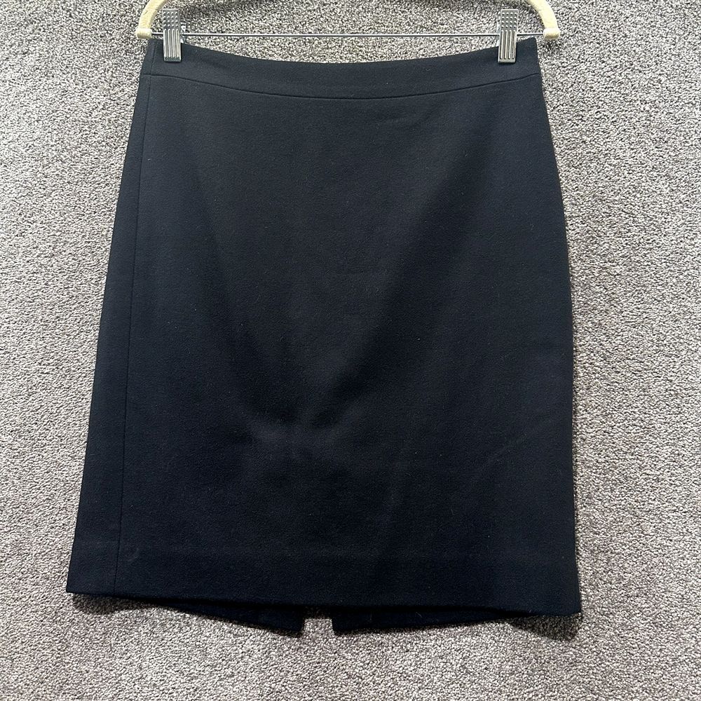 J Crew The Pencil Skirt Womens 4 Black Double Serge Wool Lined Office Career